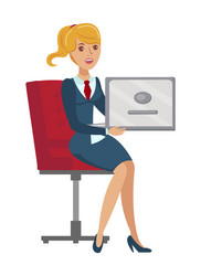 Female office worker flat vector