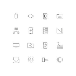 internet technologies simple linear icons set vector image