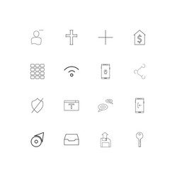 Web and text simple linear icons set outlined vector