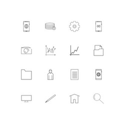 web linear thin icons set outlined simple vector image