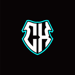c x initial logo design with a shield shape vector image
