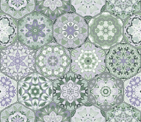 set of hexagonal patterns vector image