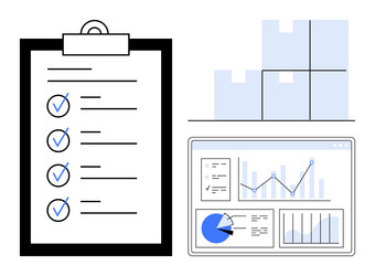 task checklist data visualization and inventory vector image