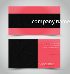 business card set template red coral color vector