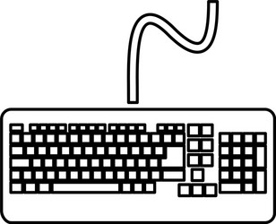 computer keyboard hardware device isolated icon vector image