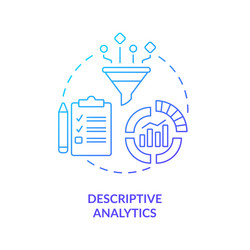 descriptive analytics blue gradient concept icon vector