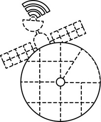 gps navigation screen pointer map satellite vector image