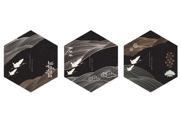 japanese background with line pattern abstract vector image