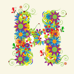 Letter h floral design vector