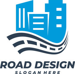 Road city logo template creative Royalty Free Vector Image