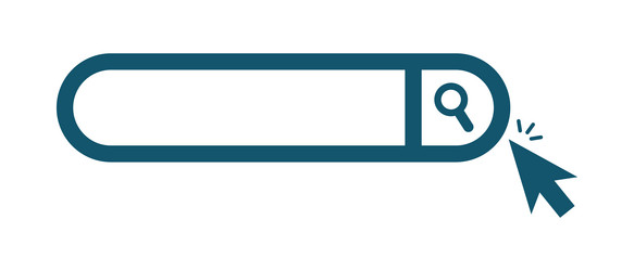 rounded corner search box and mouse cursor vector image