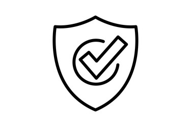 trusted security icon shield with check vector image