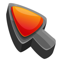 3d shiny orange and red cursor pointing up right vector image