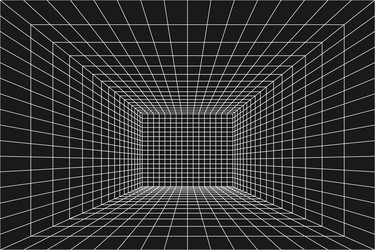 cyber grid retro punk perspective rectangular vector image