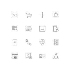 internet technologies simple linear icons set vector image