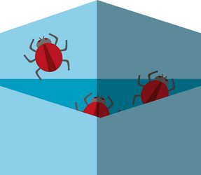 isolated bug and envelope design vector image