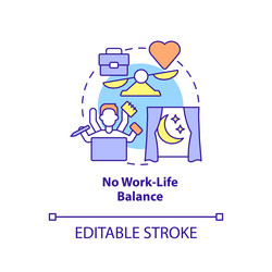 No work life balance red concept icon Royalty Free Vector