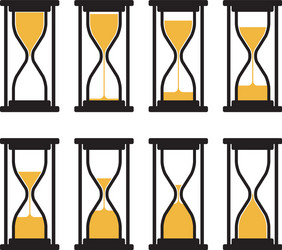 Collection hourglass clock symbols vector