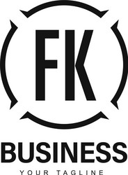 fk initial a logo design with abstract style vector image