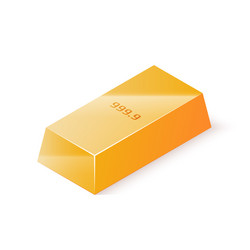 Isolated Gold Bar - Isometric View Vector Image