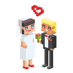 Isometric family couple love wedding vector