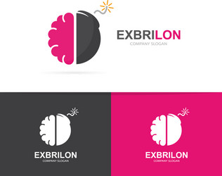 Logo combination of a brain and bomb vector