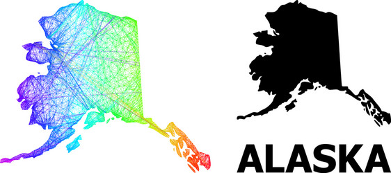 Network map alaska state with spectrum gradient vector