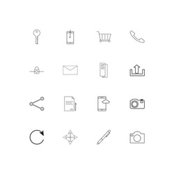 web linear thin icons set outlined simple vector image