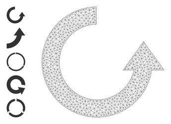 web mesh rotate up icon with simple symbols vector image