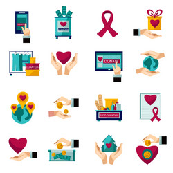 Charity Icons - Donation & Support Vector Image
