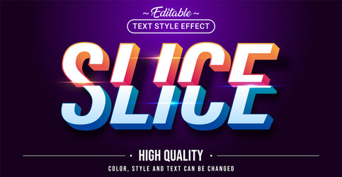 editable text style effect - slice vector image