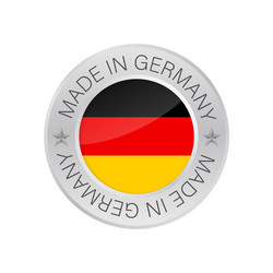 glossy metal badge icon made in germany with flag Vector Image