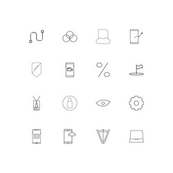 internet technologies simple linear icons set vector image