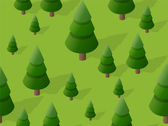 Seamless forest fir tree pattern map background 3d vector