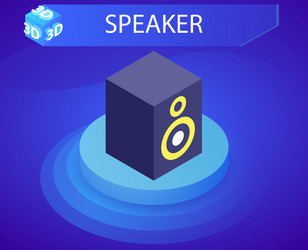 speaker isometric design icon web 3d colorful vector