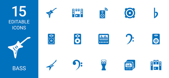 22 bass icons Royalty Free Vector Image - VectorStock
