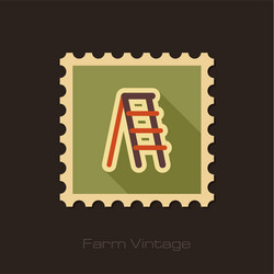 ladder stepladder stair retro flat stamp vector