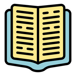 open book spreading knowledge with lines of text vector image