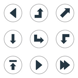 set of 9 simple pointer icons can be found vector image