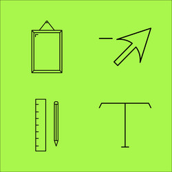 design elements simple linear outline icon set vector image