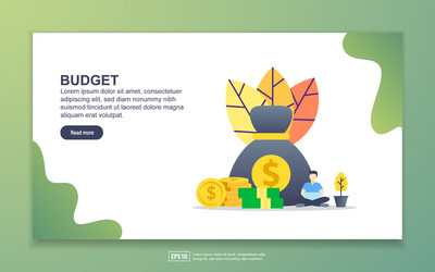 landing page template budget modern flat vector