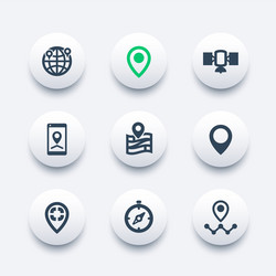 Navigation Location Icons - Map Markers vector image