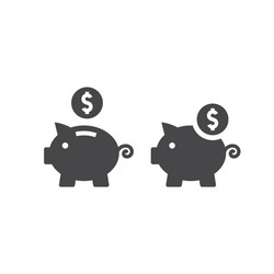 Piggy bank with dollar coin icon vector