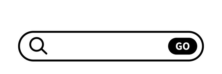 search box with go button or web bar vector image