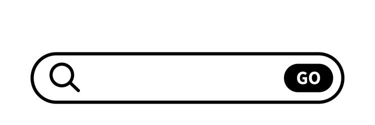 Search box with go button or web bar vector