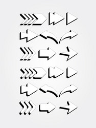 set arrows with sharp and rounded corner vector image