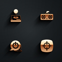 set joystick for arcade machine game controller vector image