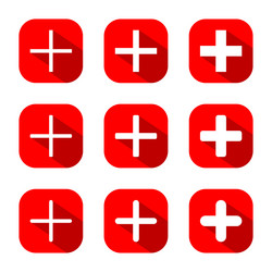 add icon set collection on red square vector image