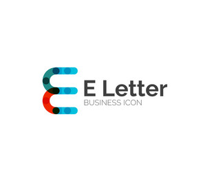 e letter logo minimal line design vector