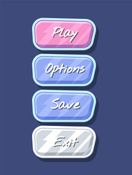 glossy colorful computer game menu interface set vector image